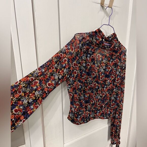 Free People Vibrant Floral High Neck Blouse - Picture 5 of 10